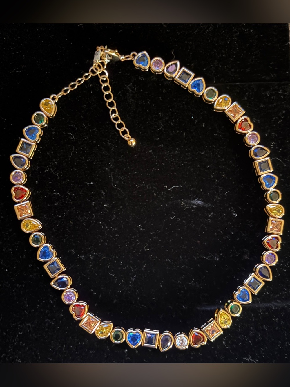 Its gorgeous Gold Multicolor Heart & Gem Necklace - Women Jewelry sparkling